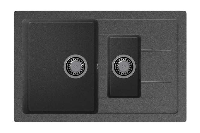 Изображение товара Врезная мойка с крылом GRANFEST Quadro GF-Q-775KL 76,5x20 см искусственный мрамор