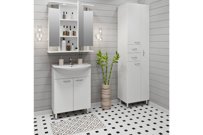 Изображение товара Уют: ванна-комплект с белым фасадом и раковиной 61,5×13,5×47 см