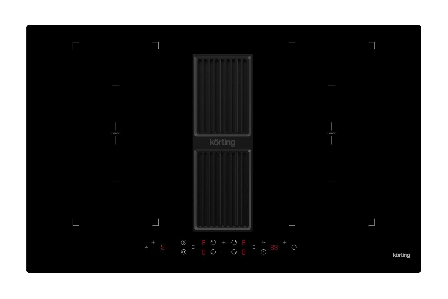 Индукционная варочная панель с интегрированной вытяжкой KORTING HIBH 84980 NB 83 см