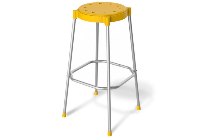 Изображение товара Стул барный SHT-S48 CT-48 40х76х40 см, цвет сидушки жёлтый, ножек хром лакированный