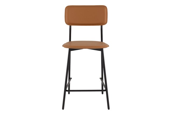 Стул барный Stool Group Mikkie 43х92х49.5 см, цвет обивки коричневый, ножек чёрный