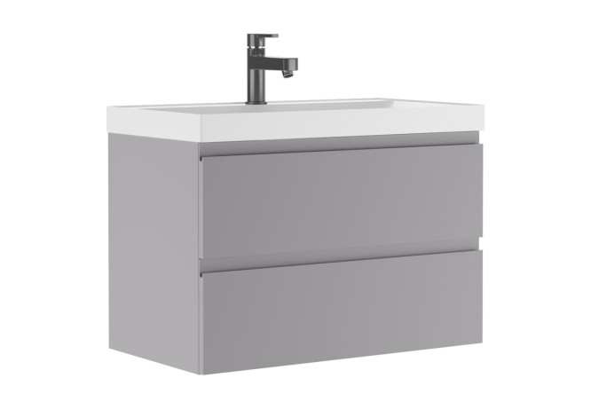 Изображение товара Подвесная тумба под раковину Домино Graffo 79 см светло-серый матовый