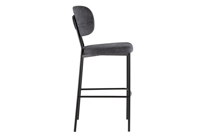 Стул барный Stool Group Ханна 47х110х55 см, цвет обивки тёмно-серый, ножек чёрный