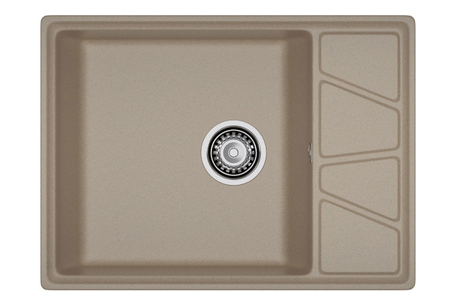 Изображение товара Врезная мойка с крылом GRANFEST Vertex GF-V-680L 68x50x20 см искусственный мрамор