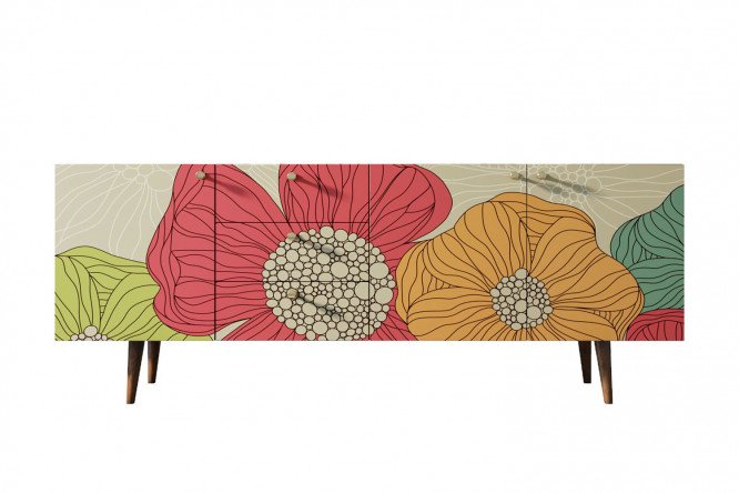 Изображение товара Комод Berber с оригинальным фасадом и коричневым каркасом