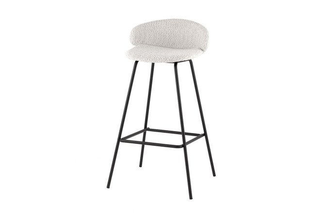 Стул барный Stool Group Нита 49х92х36 см, цвет обивки светло-серый, ножек чёрный