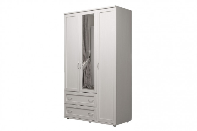 Шкаф для одежды 3-дверный Ника-люкс 120,2х205,6х54,6 см, бодега белая