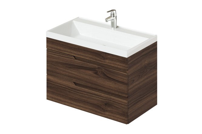 Изображение товара Тумба подвесная Alexa 80 80 см, цвет каркаса орех пекан шоколад стронг, фасада орех пекан шоколад стронг