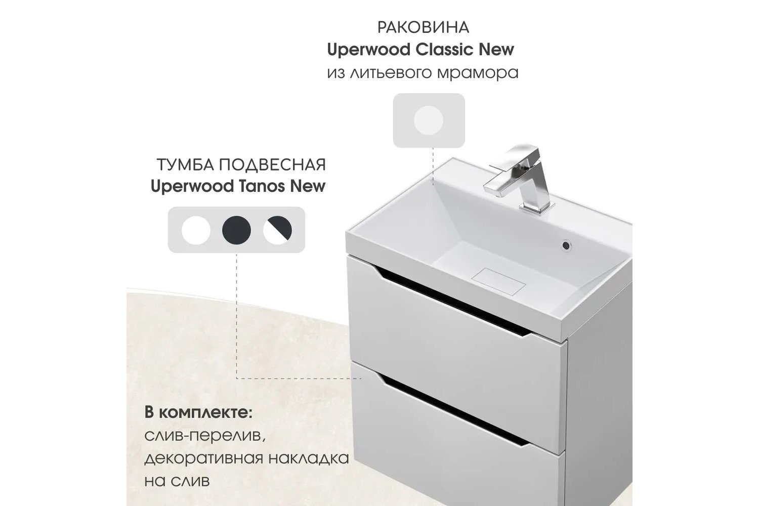 Раковина полувстраиваемая Classic New 2910210024 Полувстраиваемая, 50х16х45 см