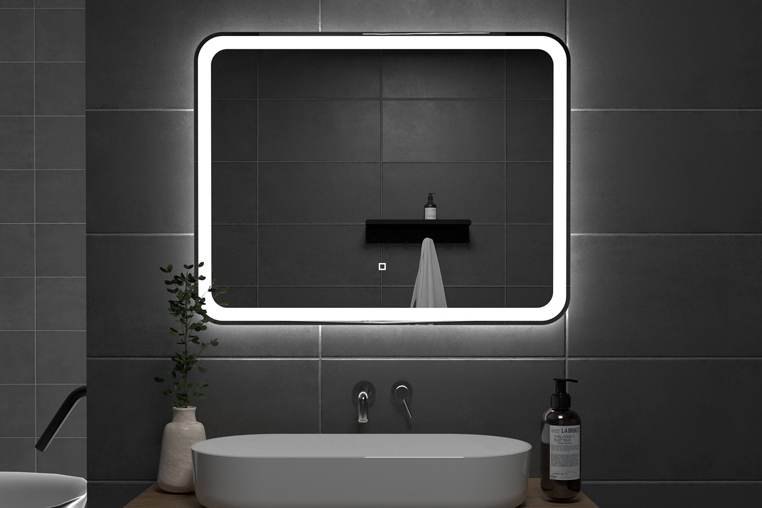 Зеркало с LED-подсветкой ONIKA Магна 90 209029 90х70 см