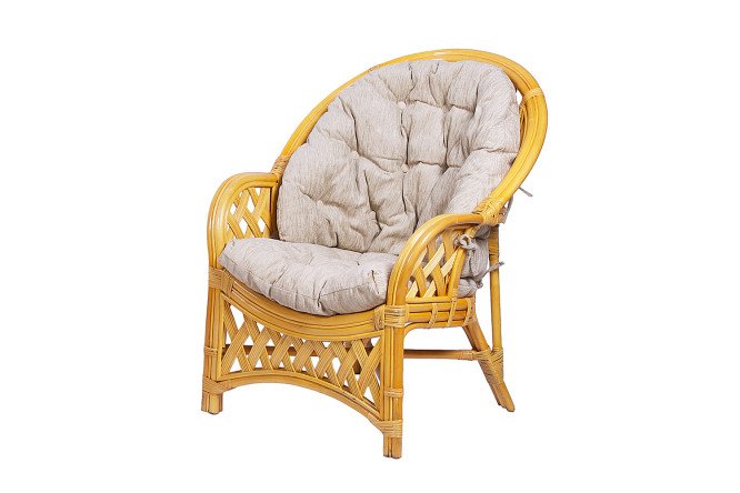 Изображение товара Кресло Черчилль цвет каркаса мёд, мягких элементов бежевый