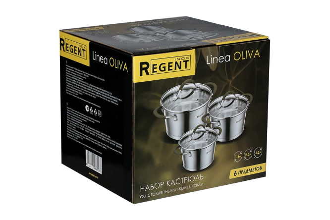 Фото 8 Набор кастрюль с крышками REGENT Inox Oliva