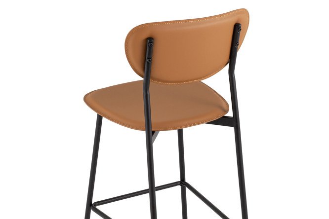 Стул барный Stool Group Minnie 42х89х49.5 см, цвет обивки коричневый, ножек чёрный
