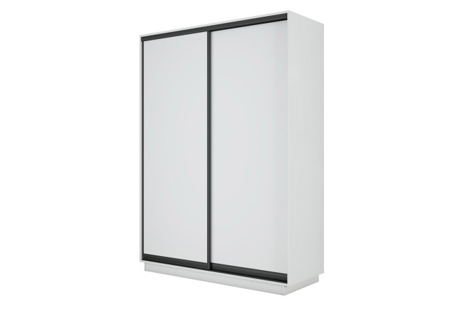 Изображение товара Шкаф-купе 2-дверный Slide-2 v.2 160х240х45 см, белый снег/чёрный профиль