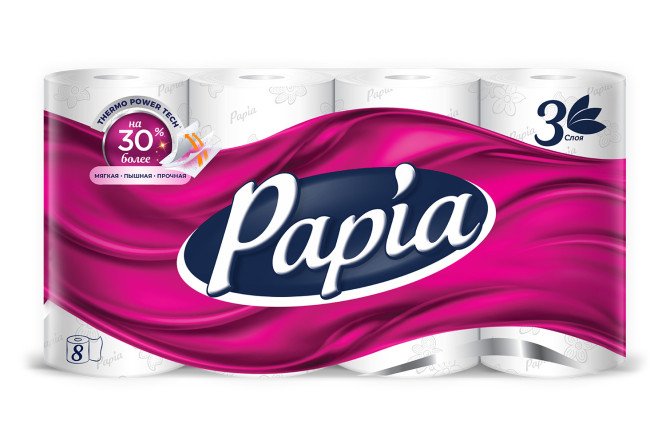 Изображение товара Туалетная бумага 3-слойная 8 рулонов без аромата 5080721