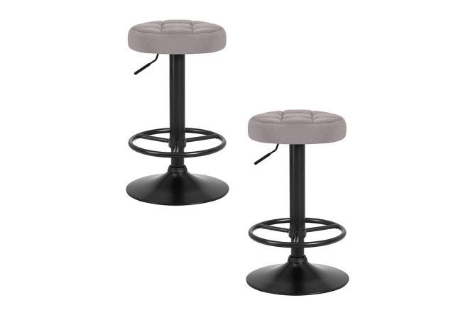 Изображение товара Набор барных табуретов DOBRIN Bruno Black 36х61х36 см, цвет обивки серый, ножек чёрный