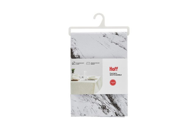 Изображение товара Скатерть White marble 110х140 см прямоугольная ПВХ с полиэстеровой основой