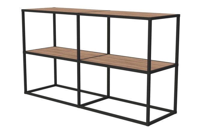 Изображение товара Стеллаж Лофт-комплект черный муар и дуб табачный современный дизайн