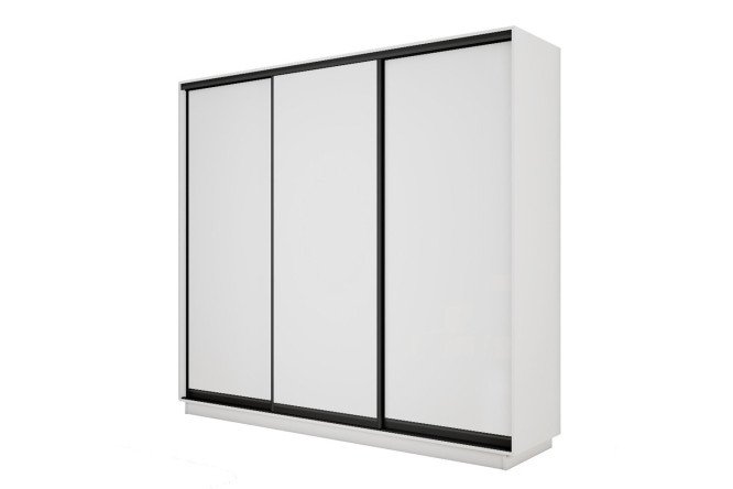 Изображение товара Шкаф купе 3-дверный Slide-2 v2 210х220х60 см белый снег чёрный профиль