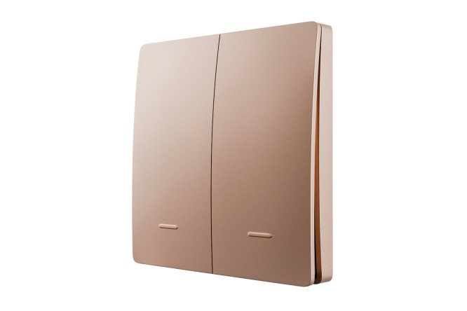 Выключатель кинетический APEYRON Smart 2 клавиши 8.6x8.6x1.7 см