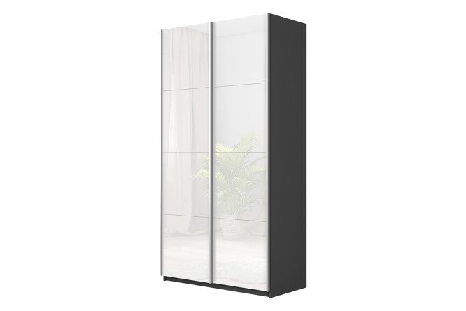 Изображение товара Шкаф-купе 2-дверный Cors 120х230 см серый диамант белый глянец