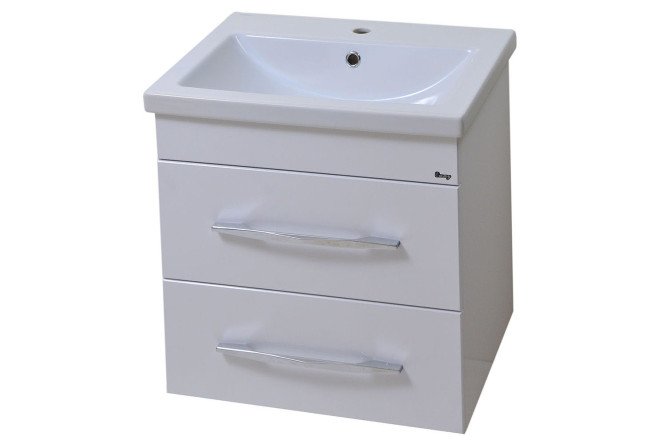 Изображение товара Тумба подвесная Рокард с 2 ящиками 76 см, цвет каркаса белый, фасада белый