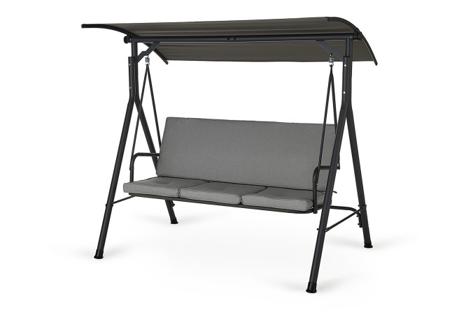 Изображение товара Садовые качели Bremen с тентом и 3 подушками, тёмно-серый