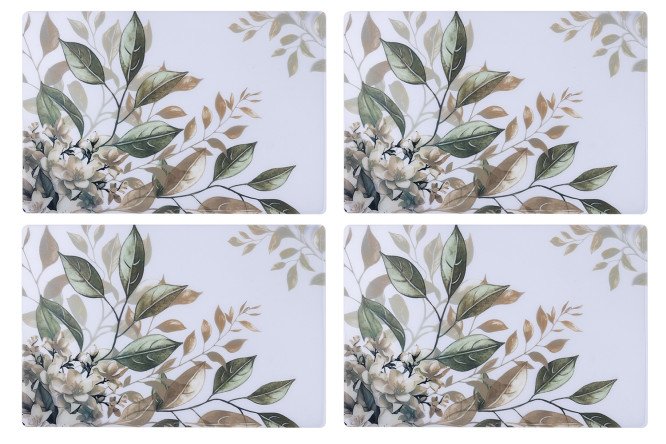 Изображение товара Набор сервировочных салфеток Флора 43х0,02х28 см прозрачные акварель