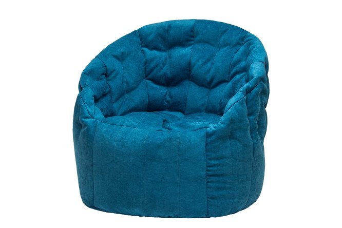 Изображение товара Кресло-пенёк Австралия из велюра синий 90x80x90 см