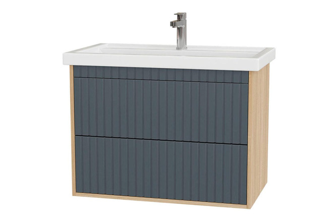 Изображение товара Подвесная тумба для ванной ONIKA Дайлер 80 с графитовым фасадом