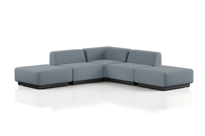 Изображение товара Модульный диван Сиб mod.5 270x70x270 см экокожа серый свободная доставка