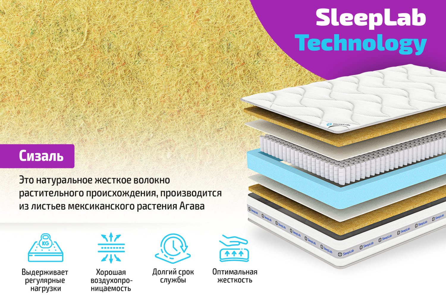 Матрас sleeplab comfort 180х200 см