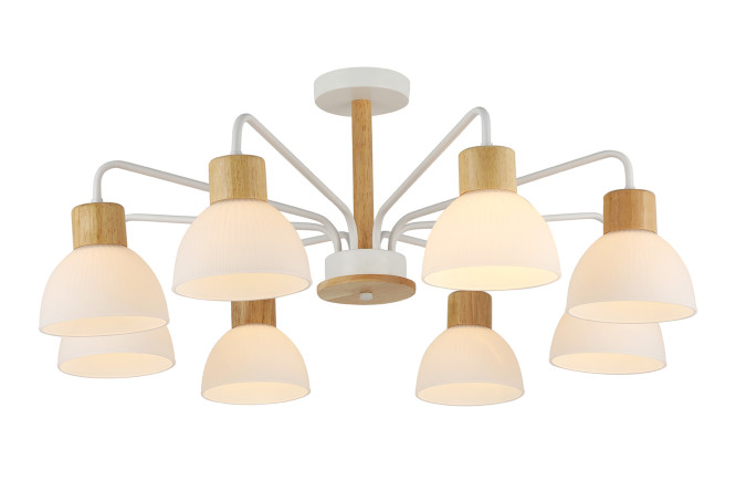 Изображение товара Люстра SCHAFFNER Cizalla 26 кв.м., E27, металлическая со стеклом и деревом