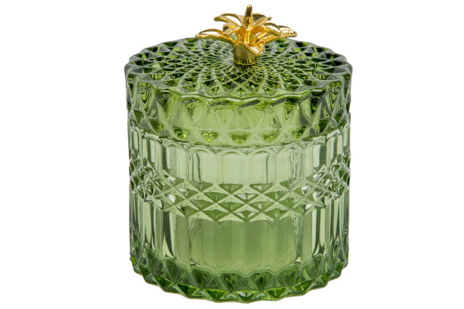 Изображение товара Шкатулка Fancy33 из стекла зелёного цвета 9x10x9 см