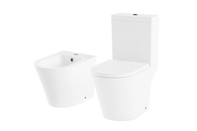 Изображение товара Комплект Biore 2в1 ободковая чаша моноблок фарфор размер 36х82х66.5 см