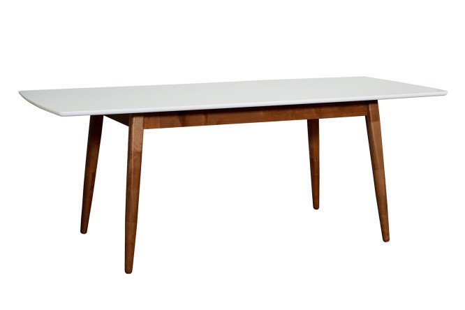 Изображение товара Стол Самурай 3 белая эмаль/тёмный орех раздвижной 160х75х100 см