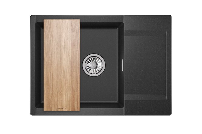 Изображение товара Врезная кухонная мойка GRANULA Estetica 7003 из кварца с крылом 70х50х22 см