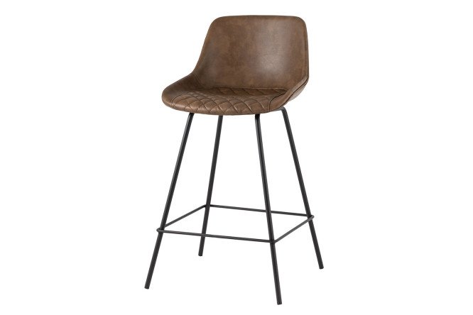 Изображение товара Барный стул Texas с искусственной кожей, коричневый, 47.5x108x49 см