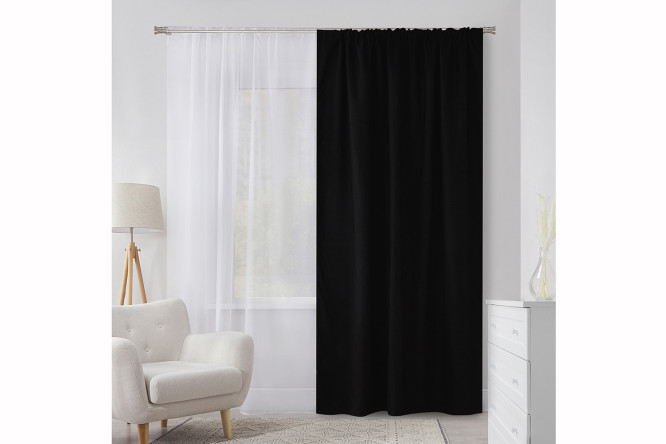 Изображение товара Штора на ленте MICASA Lorette 200x280 см черная для окон