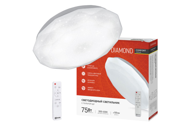 Фото 7 Светильник IN HOME Comfort Diamond 20 кв.м., LED, 50 см
