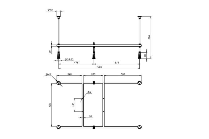 Каркас для ванны AM.PM X-Joy W00A-120-070W-R универсальный 114х58.7х62 см