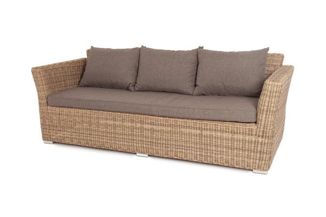 Изображение товара Трехместный диван 4SiS Капучино 220x81.5x86.5 см с подушками для комфорта