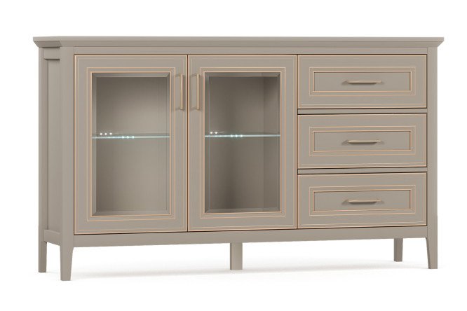 Изображение товара Тумба с подсветкой Classic глиняный серый размеры 157,7х92,8х40,5 см