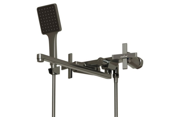 Изображение товара Современный смеситель MIXLINE Graphite ML38-02 для ванной на стену