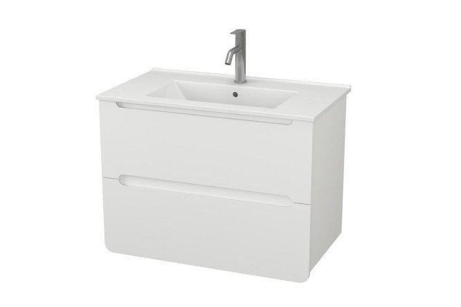 Изображение товара Подвесная тумба с раковиной Orinoko 81.4 см белая современная мебель для ванной