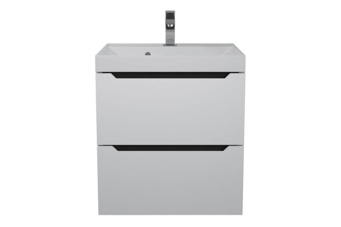 Изображение товара Подвесная тумба для ванной Tanos 50 см белый матовый и графит