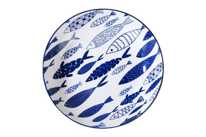 Изображение товара Тарелка HOMIUM Очарование 20 см из керамики в синим и белом цвете