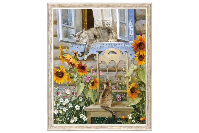 Изображение товара Репродукция в раме Дачник 47х57 см на бумаге для интерьера