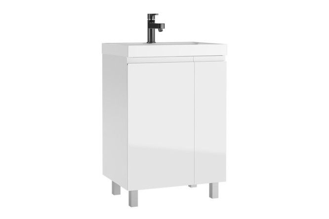 Изображение товара Тумба под раковину Домино Graffo 58.8 см белый глянец для ванной