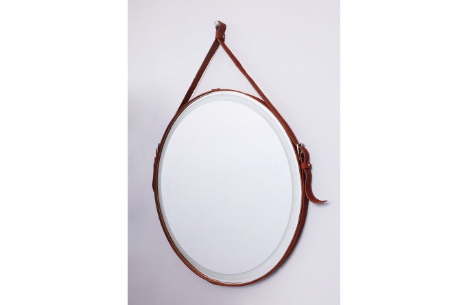 Зеркало на ремне ALCORA Accent Brown Led 65х65 см
